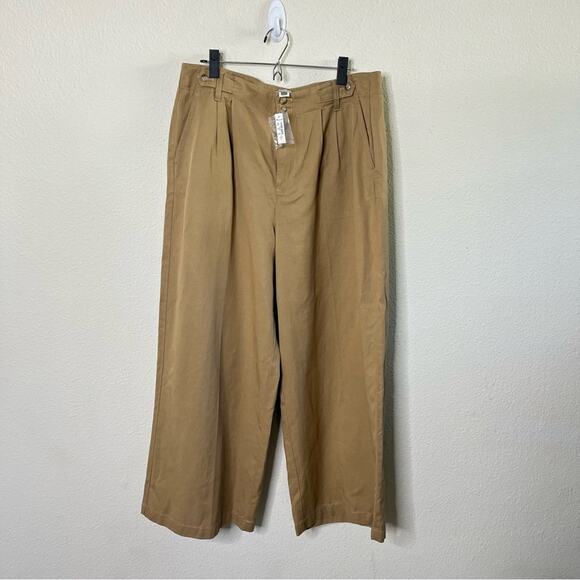 NWT Madewell The Petite Harlow Wide Leg Pant Tan Womens Size 14 P - Picture 2 of 8
